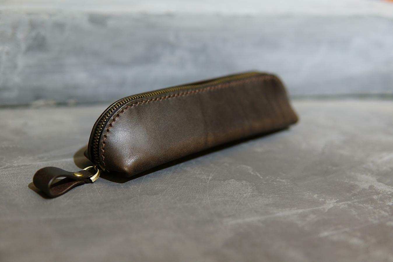 深咖啡 手工皮革筆袋｜M.seed
