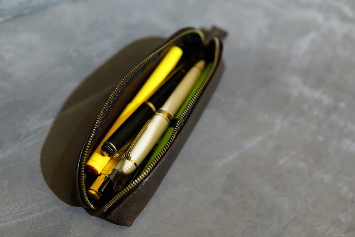 深咖啡 手工皮革筆袋｜M.seed