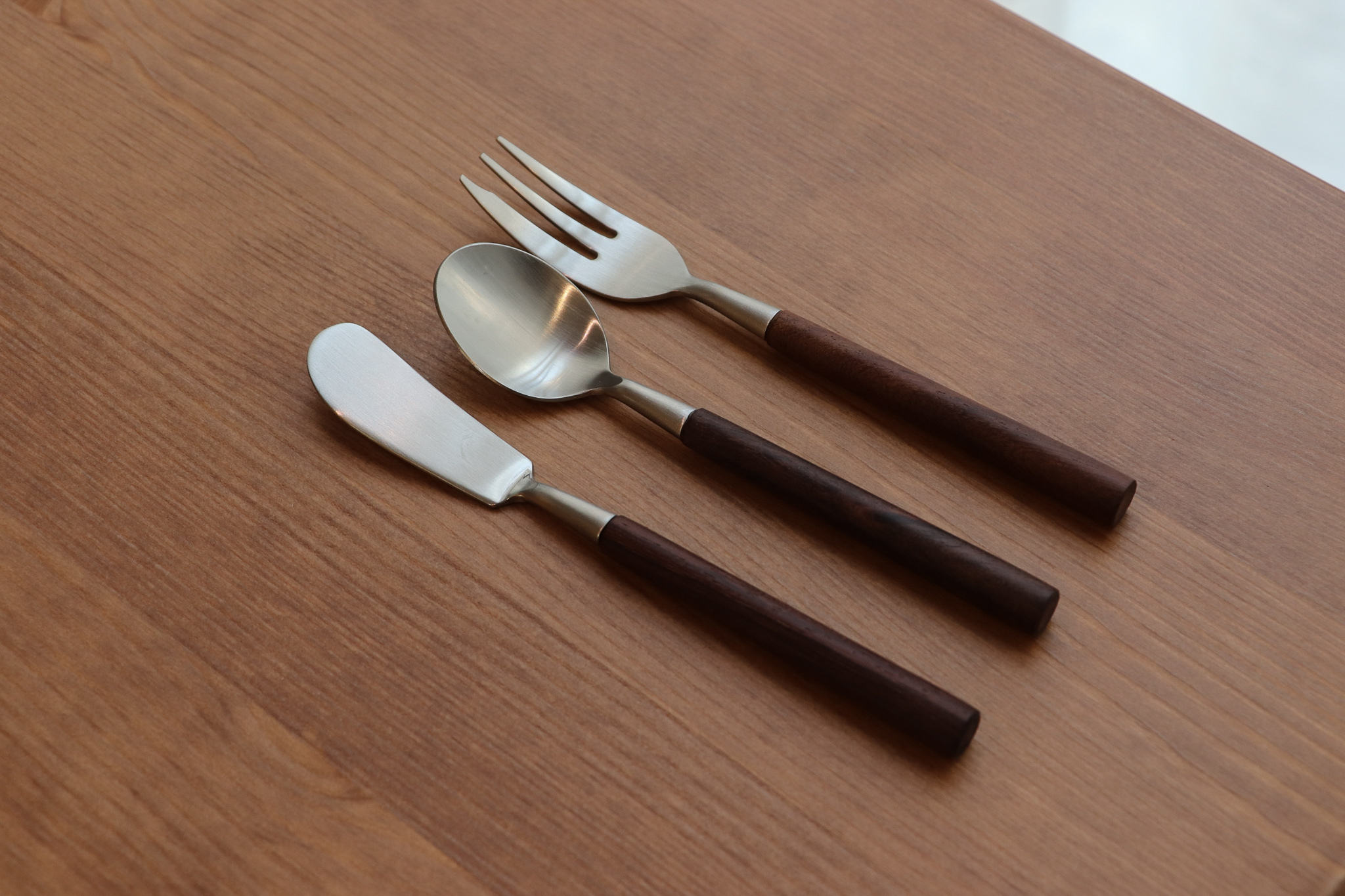 日本 SALUS 紅木 不鏽鋼 甜點叉匙 抹刀