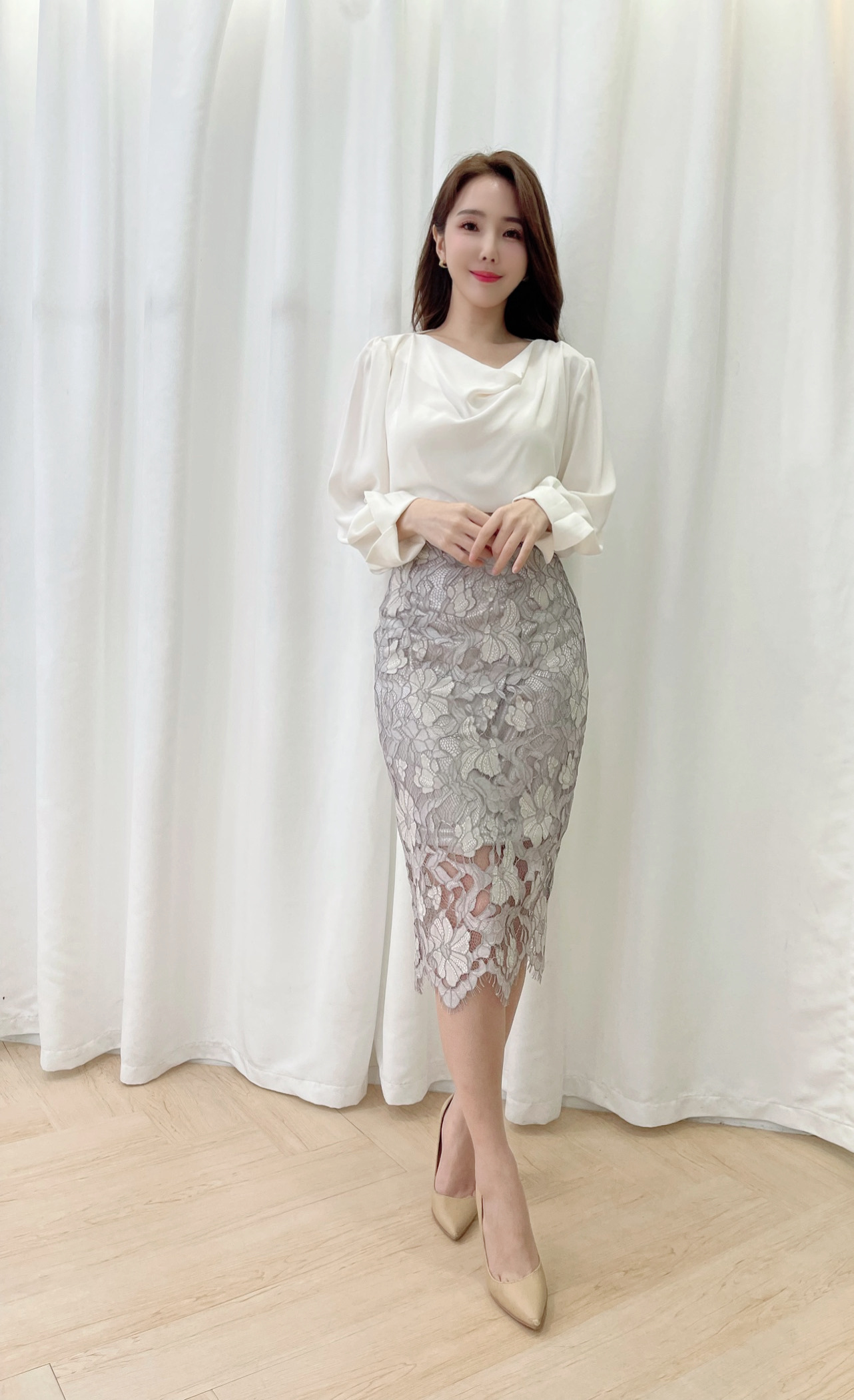 細緻修身蕾絲長裙