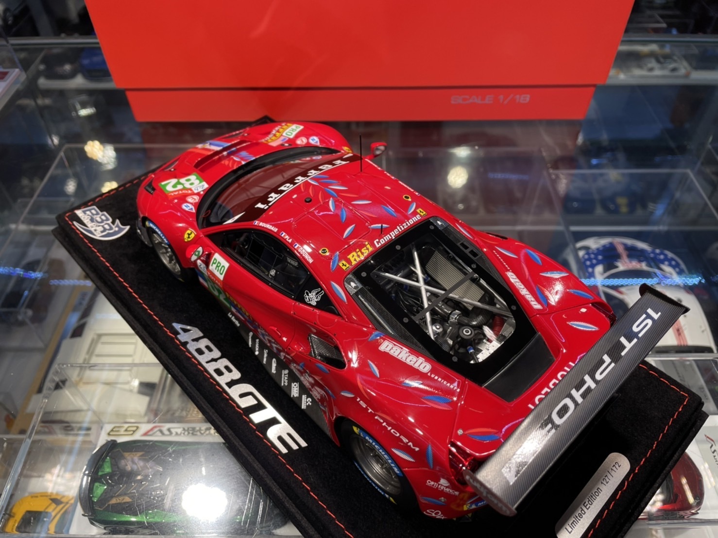 BBR P18202 Ferrari 488 LM GTE PRO Team RISI 24H LM 1/18