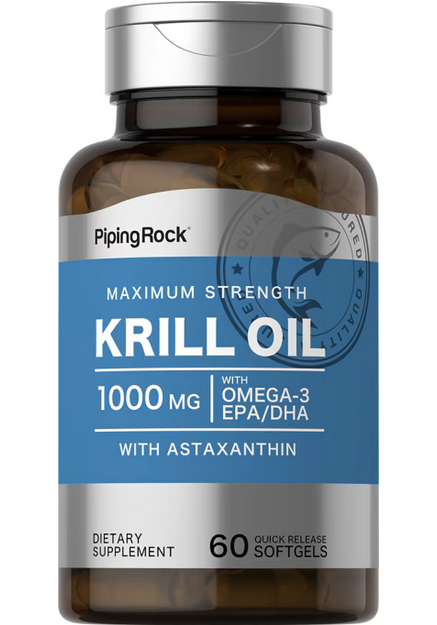 【Piping Rock 】超高單位磷蝦油 含蝦青素 krill oil 1000mg 60顆