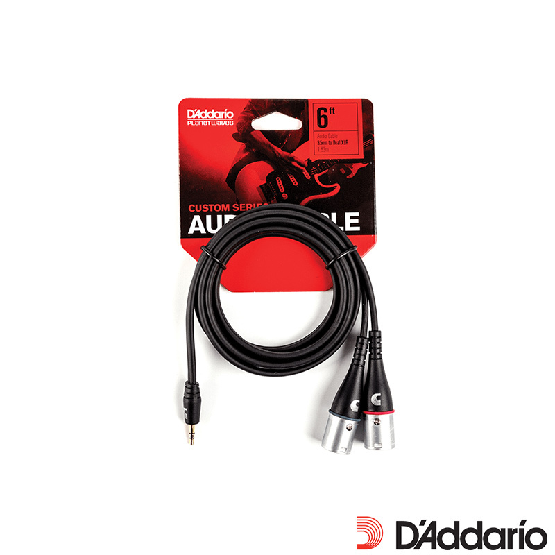 Daddario Planet Waves PW-MPXLR-06 3.5轉雙XLR 音源線 6呎