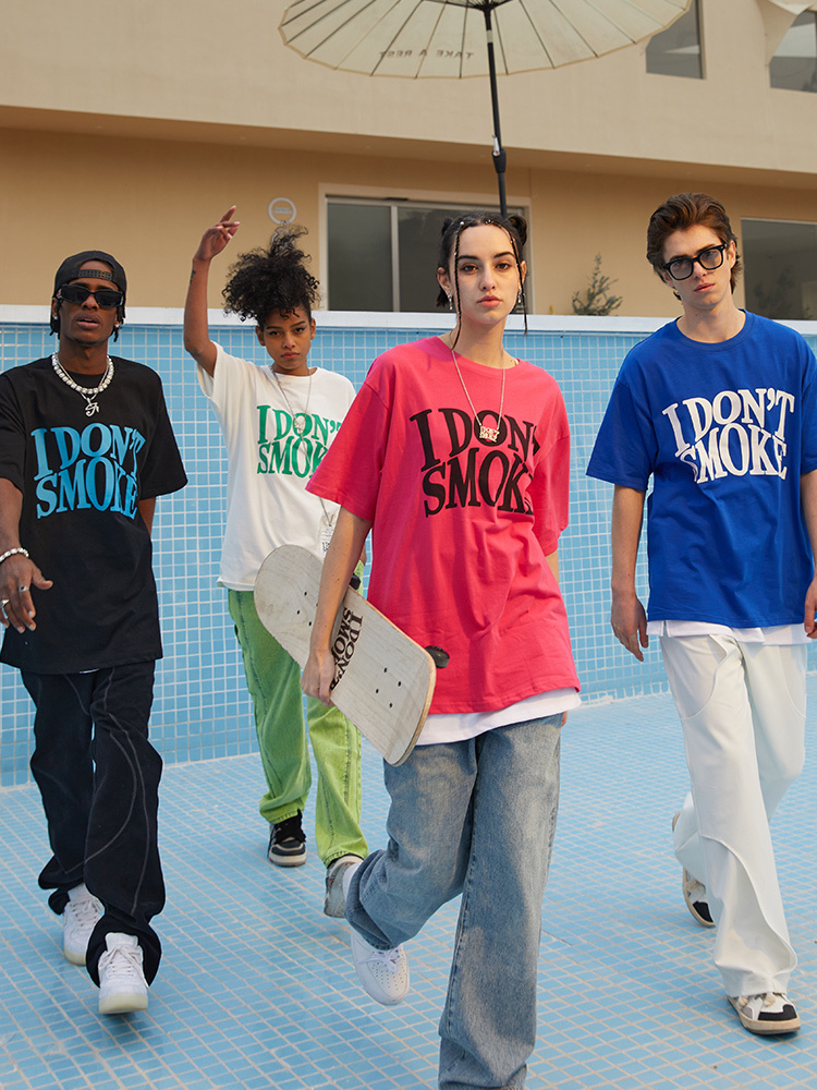 I DON’T SMOKE 經典 標語 圖像短袖 T DONSMOKE Don’t Smoke