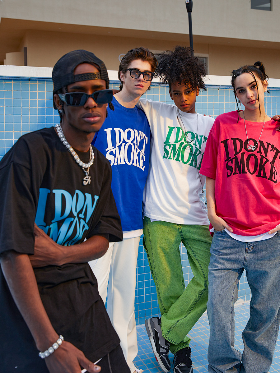 I DON’T SMOKE 經典 標語 圖像短袖 T DONSMOKE Don’t Smoke