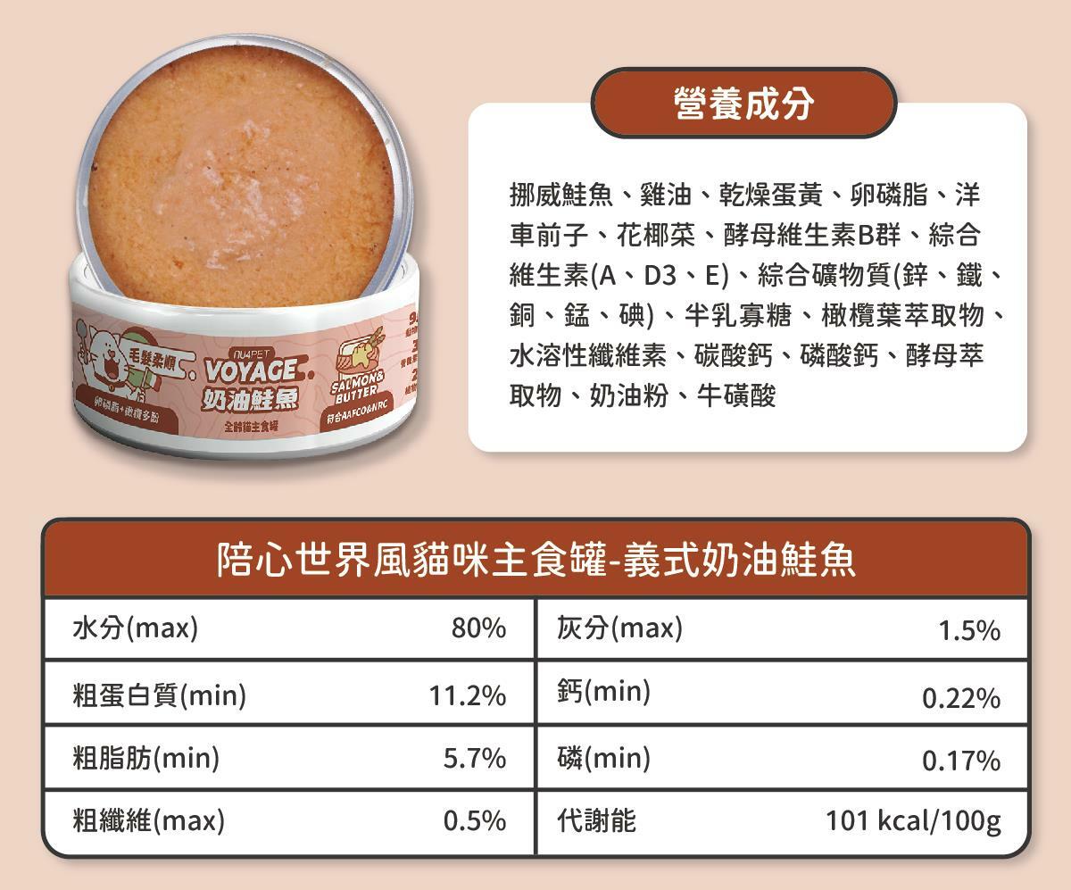 在家環遊世界 ♡ 享受貓咪專屬異國料理 陪心獨家研發！全新 水慕斯質地 罐 #市售唯一 罐罐添加不同的機能食材，健康又美味！ ✔ 0%保證！零澱粉、零穀物、無添加爭議性膠類 ✔ 符合AAFCO&NRC建議之營養標準 ✔ 適合全齡貓貓食用🥄