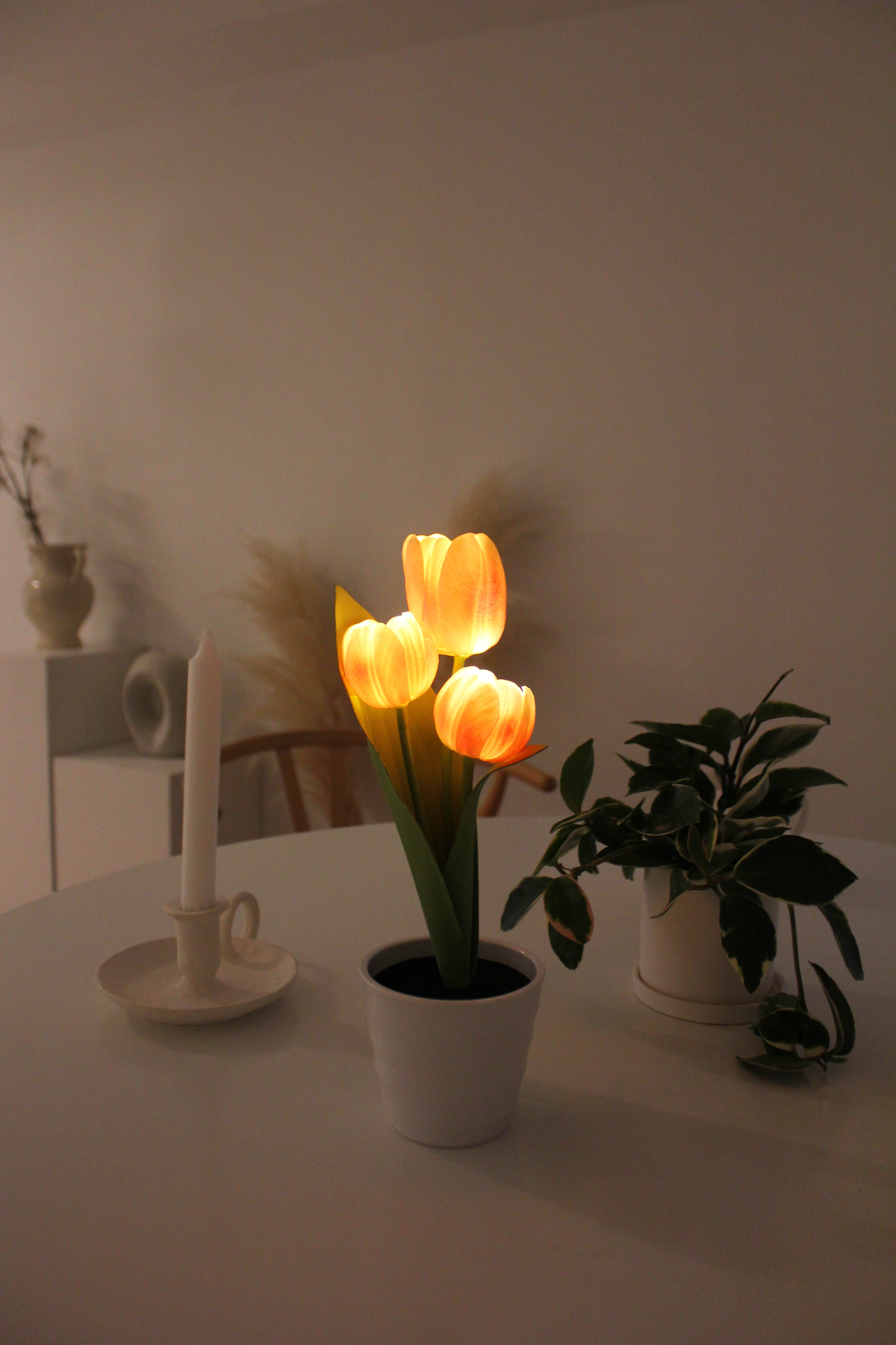 Via K Studio - 手工仿真鬱金香 LED 小盆栽夜燈