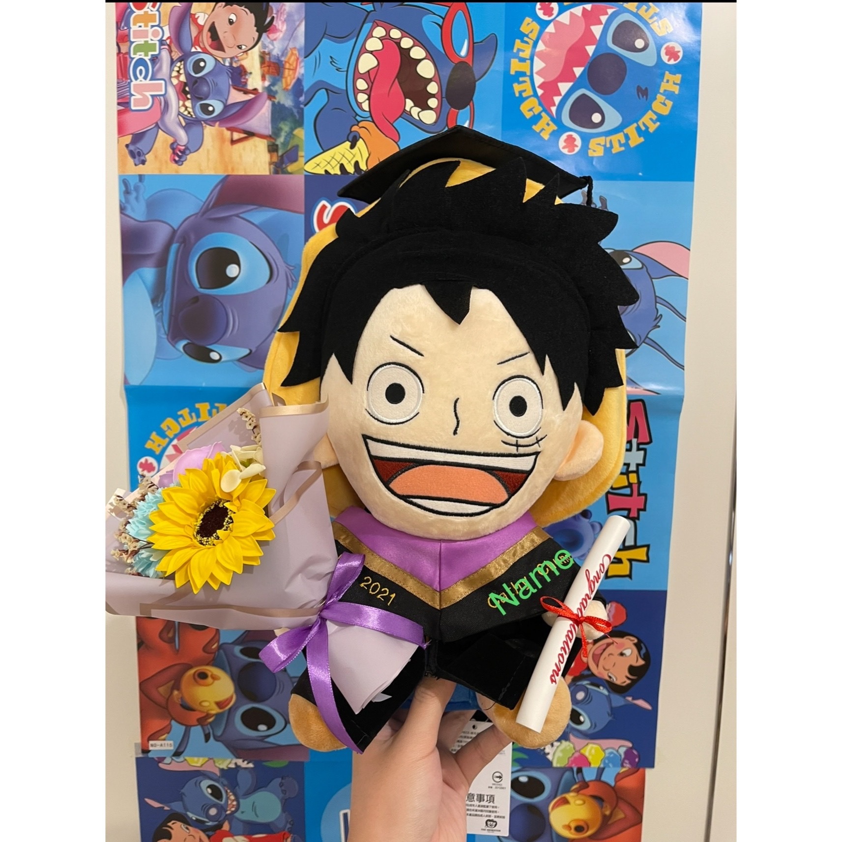 海賊王-路飛 畢業公仔