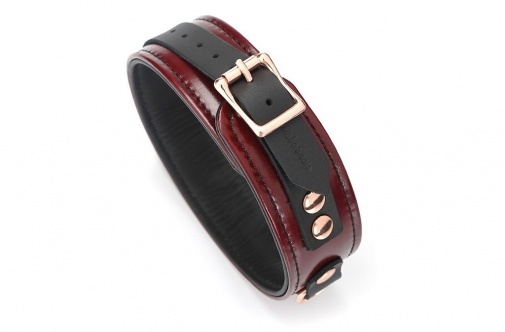 Liebe Seele 皮革頸圈連牽帶 酒紅色