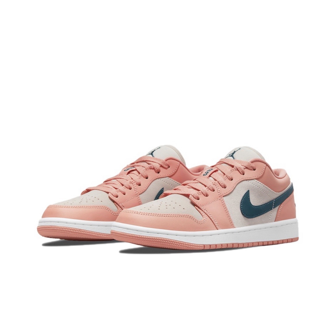 NILE Air Jordan 1 Low Light Madder Root 珊瑚粉 粉綠 女款