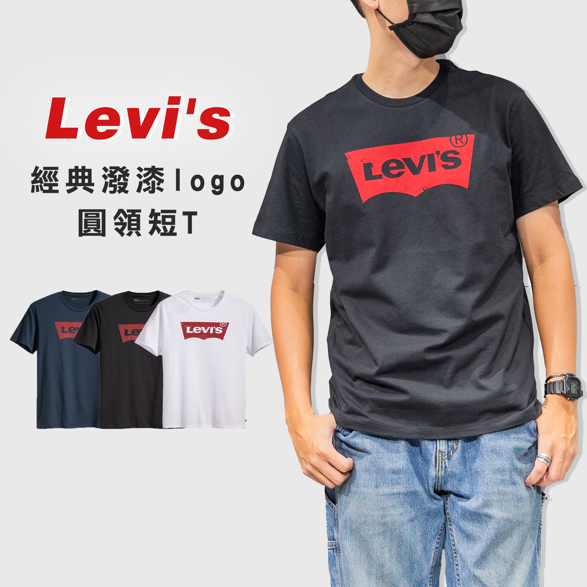 Levis LVS0197 經典【潑漆 Logo 】圓領短袖