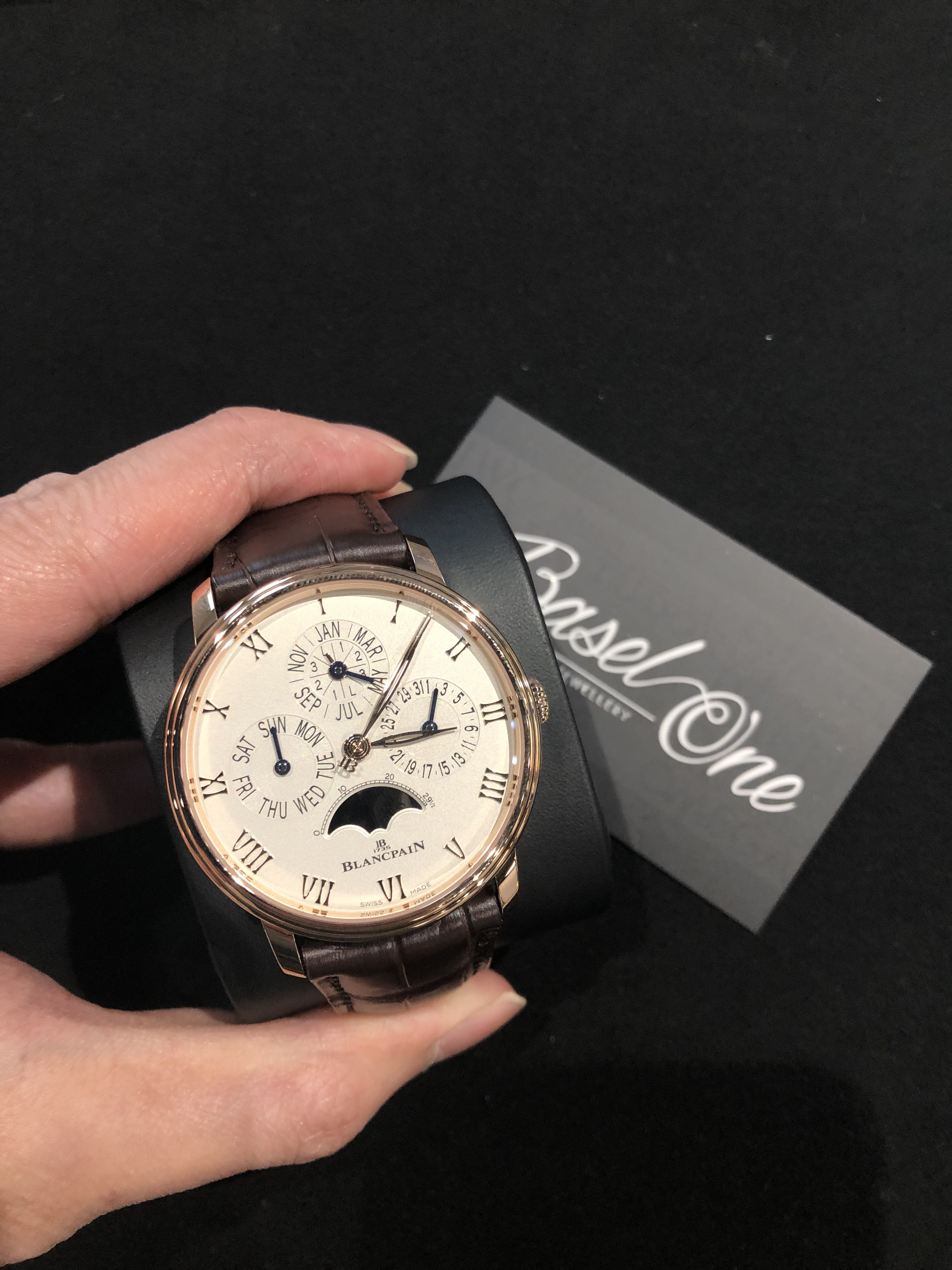 BRAND NEW BLANCPAIN 6656-3642-55B WHITE DIAL VILLERET ROSE GOLD 40 MM