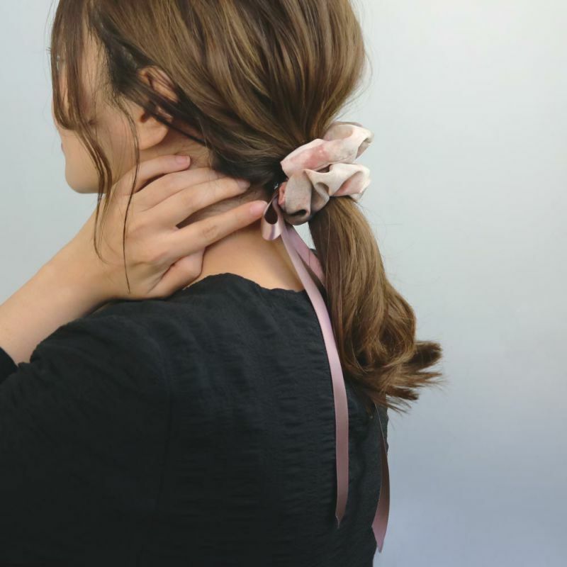 [日本制]水彩圖案髮圈髮帶兩用