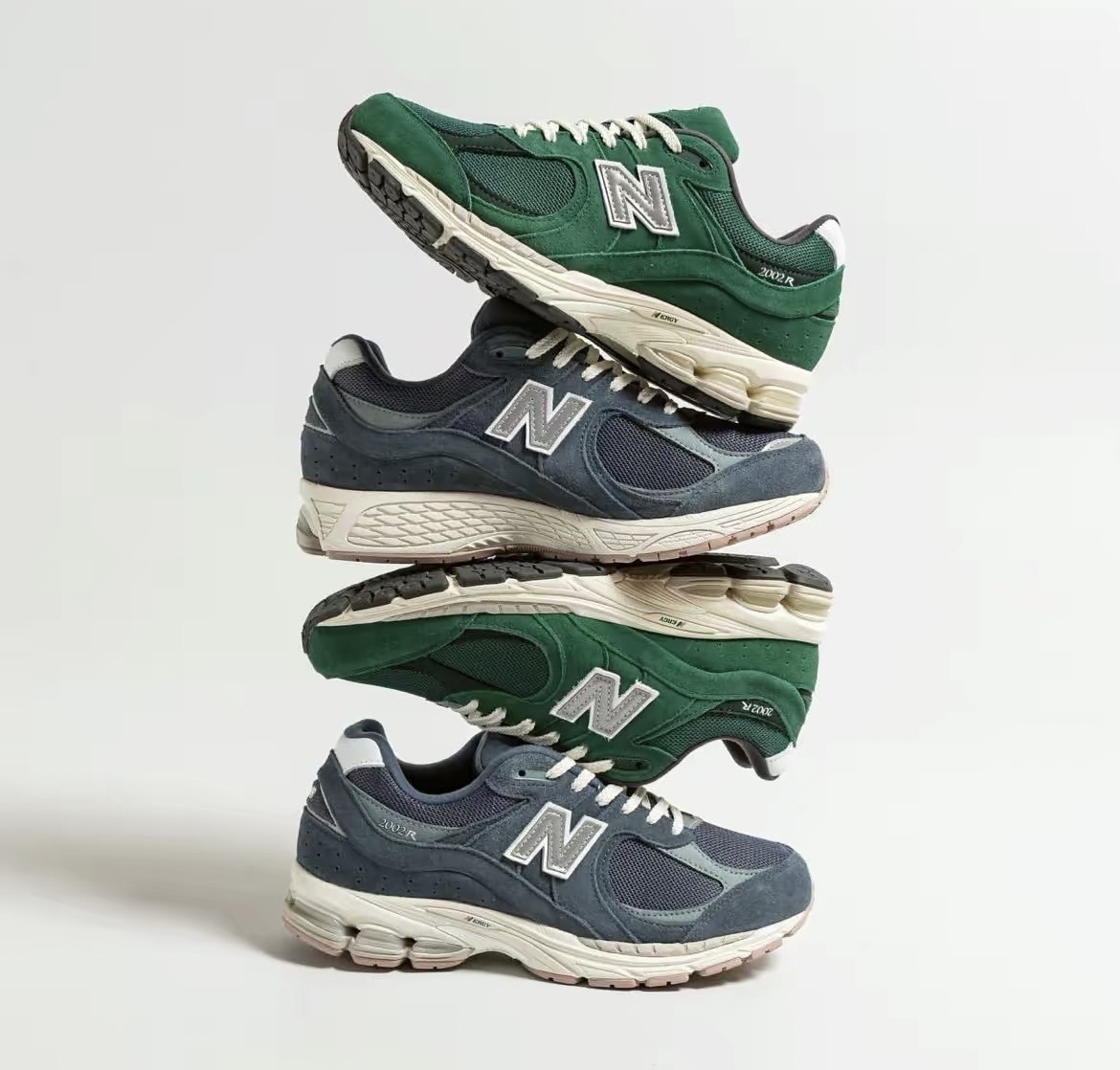 New Balance 2002R D楦 復古綠/ 藍 奶油底 男女同款