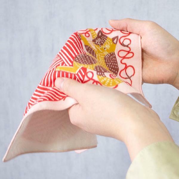 貓咪與毛線球 軟綿綿手帕｜日本kata kata