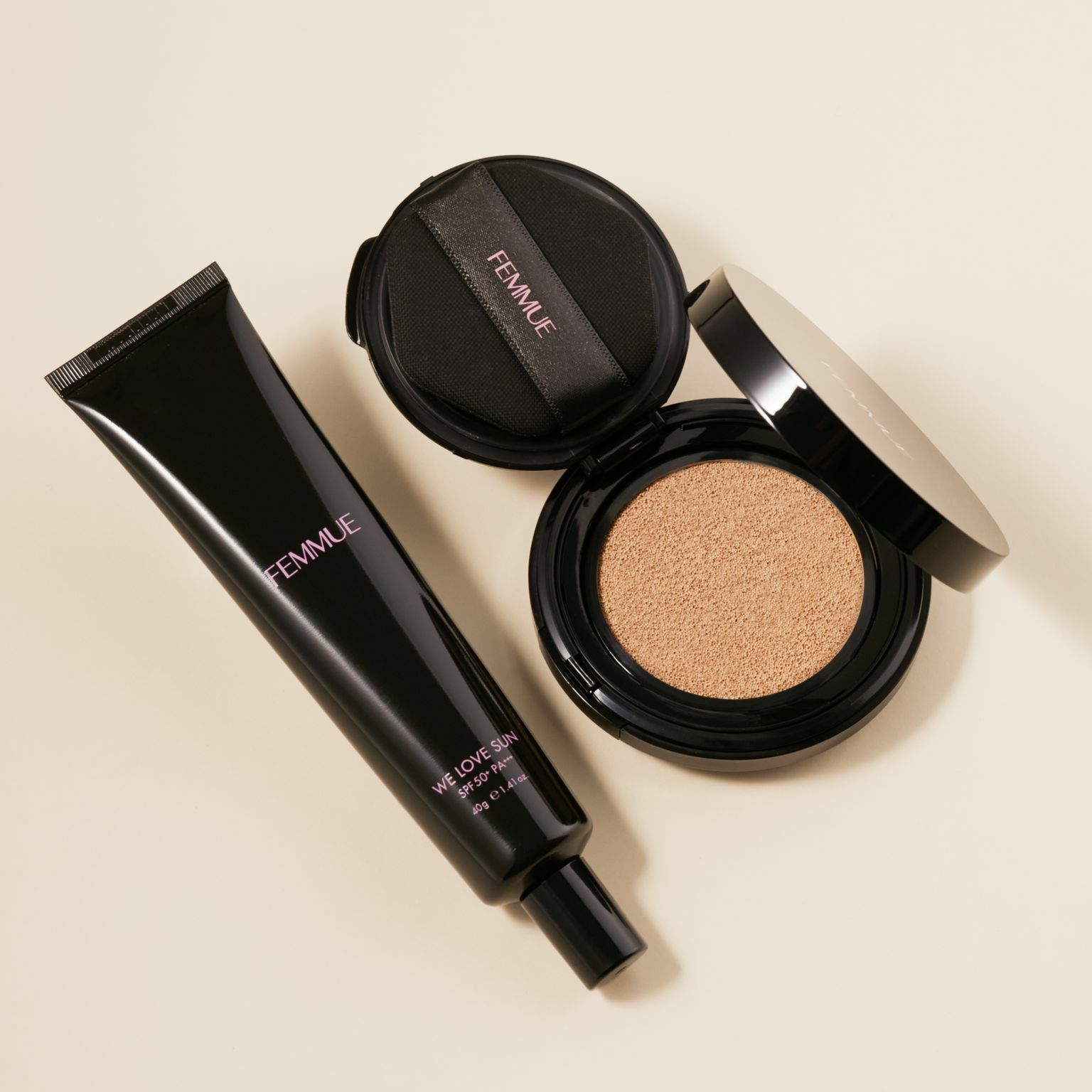 日本FEMMUE 限量套裝 We Love Sun 50度防曬霜+Cushion粉底組合優惠