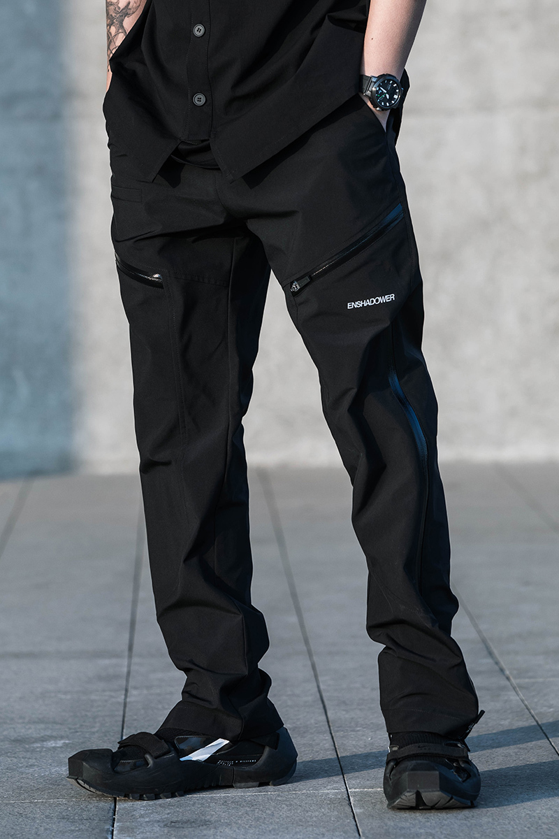 隱蔽者光感防水拉鍊機能直筒長褲