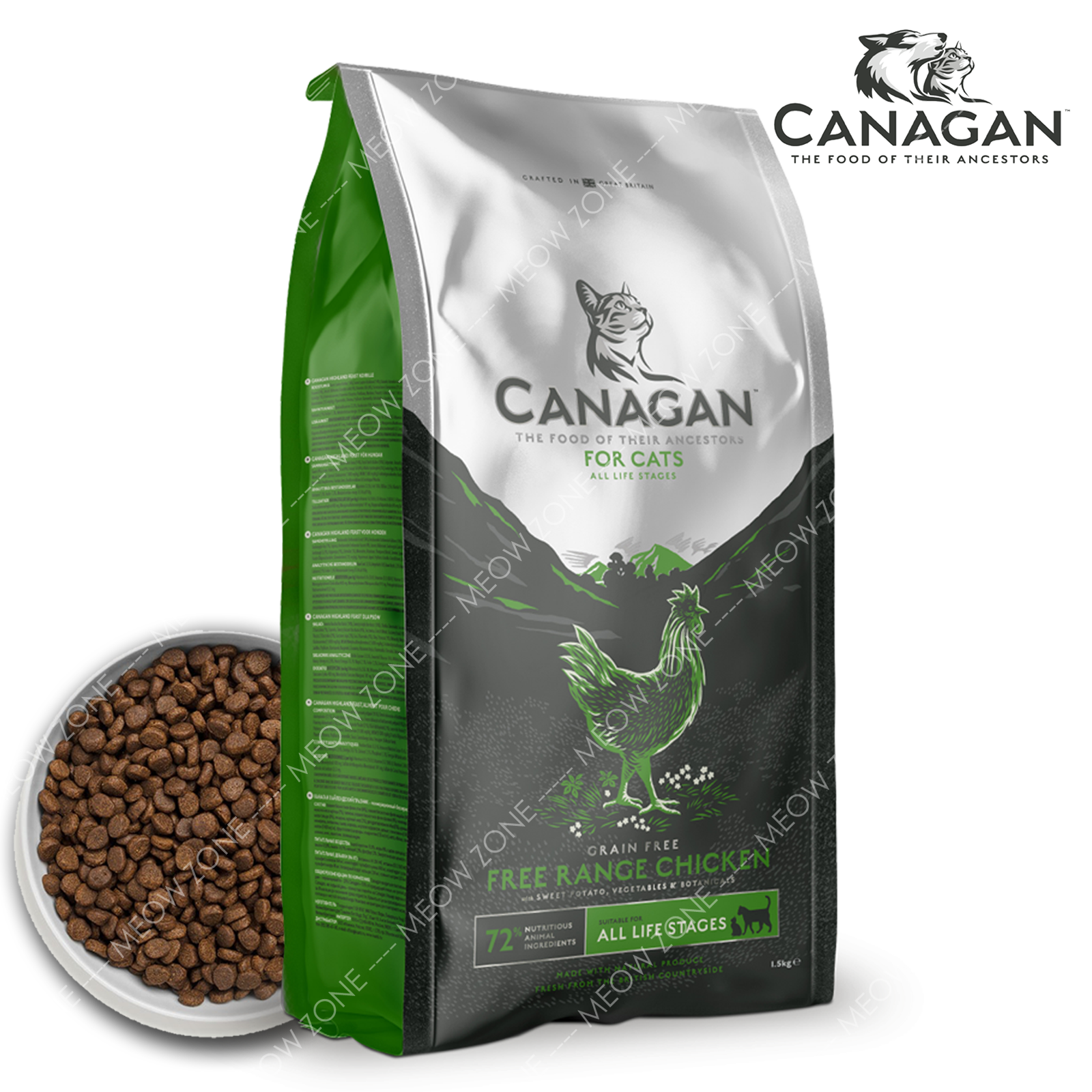CANAGAN原之選- 無穀物鮮肉乾糧(全貓糧) - 走地雞配方FREE-RANGE