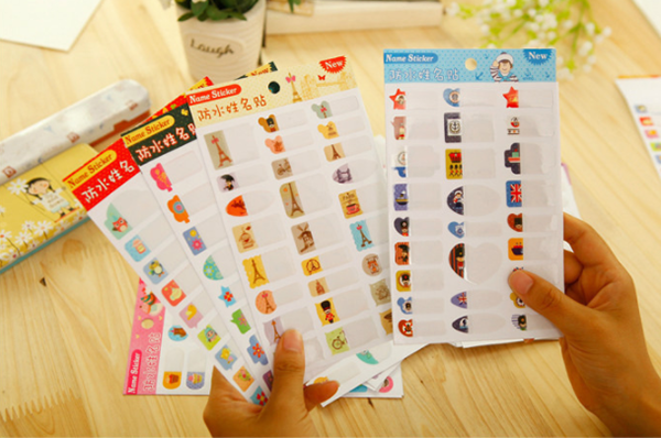 現貨區 韓版防水卡通姓名貼紙 WW004