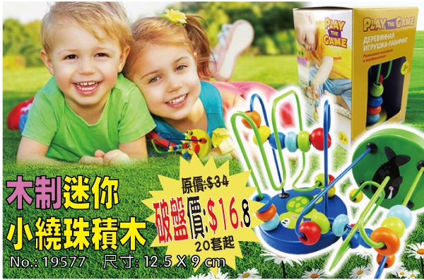 木制迷你小繞珠積木 19577