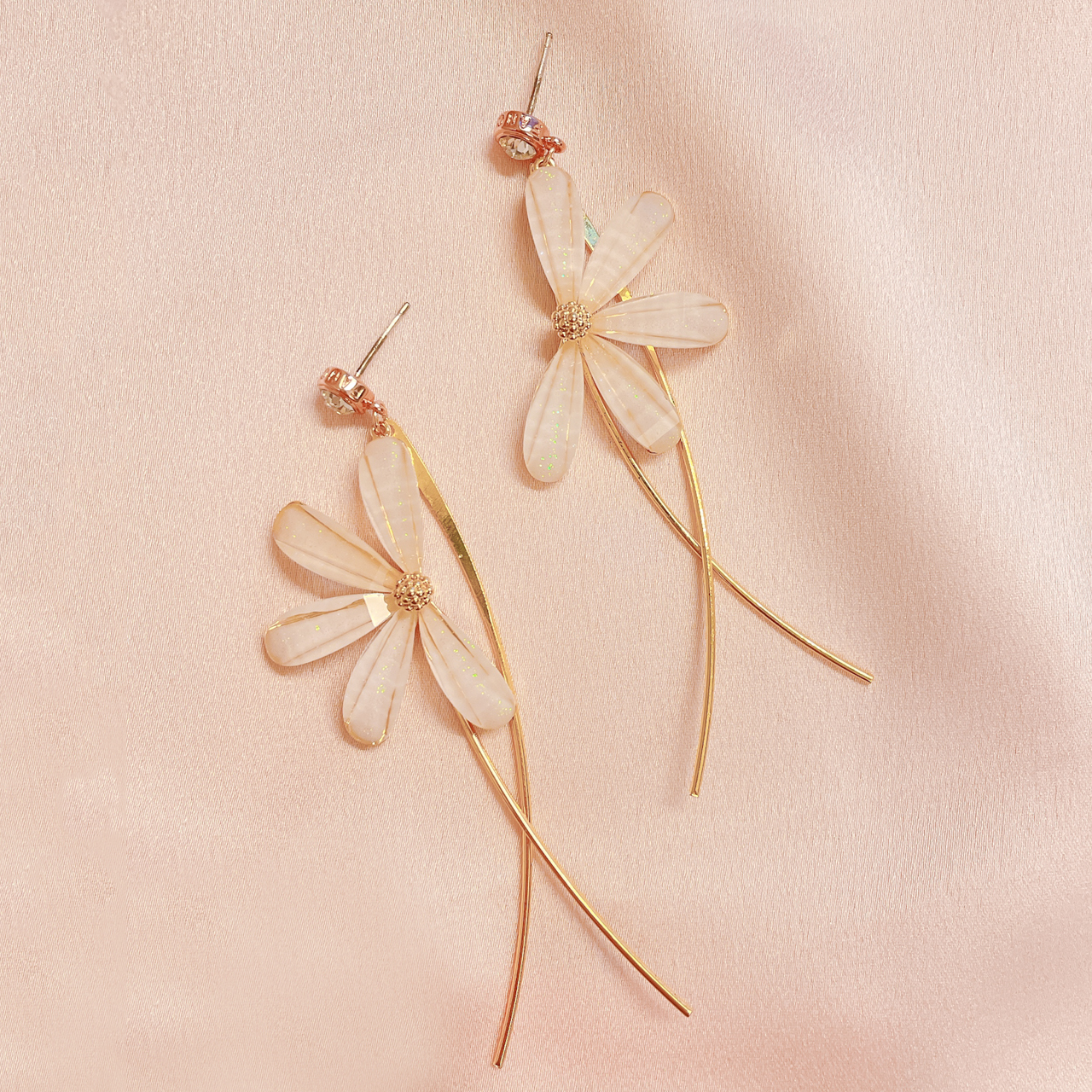 925 Sterling Silver Vintage Flower Pearl Earings