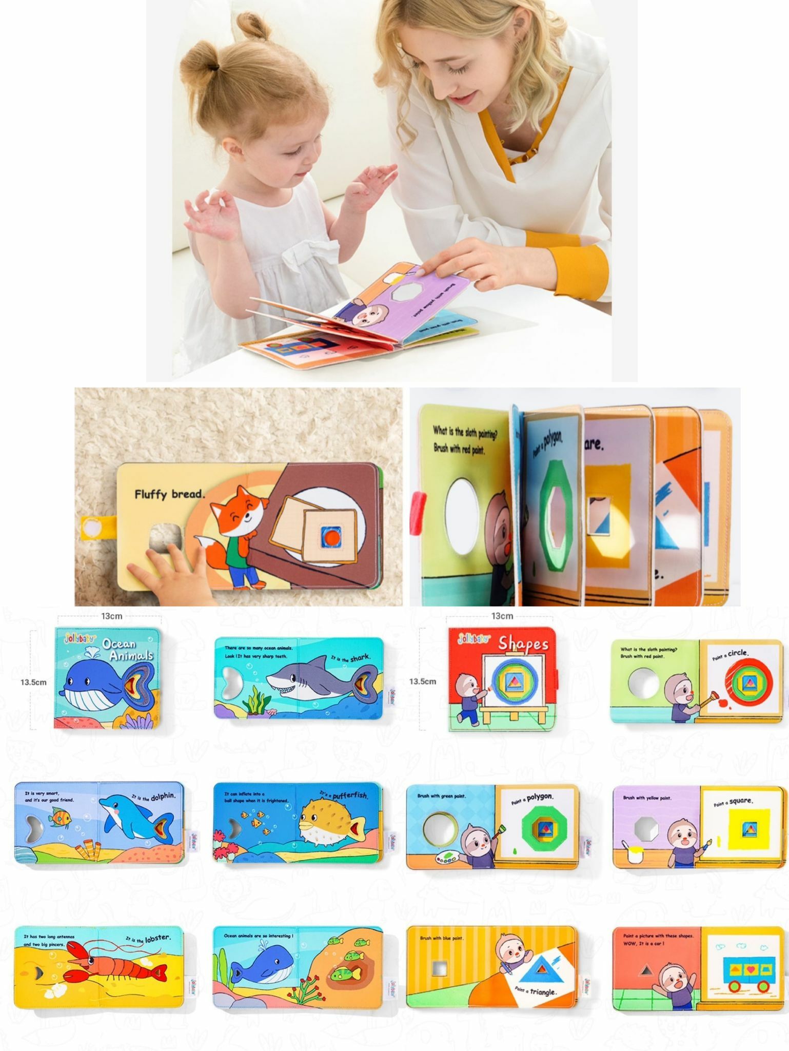 🔶JOLLYBABY幼兒英文啟蒙讀物 洞洞書(1套2册)