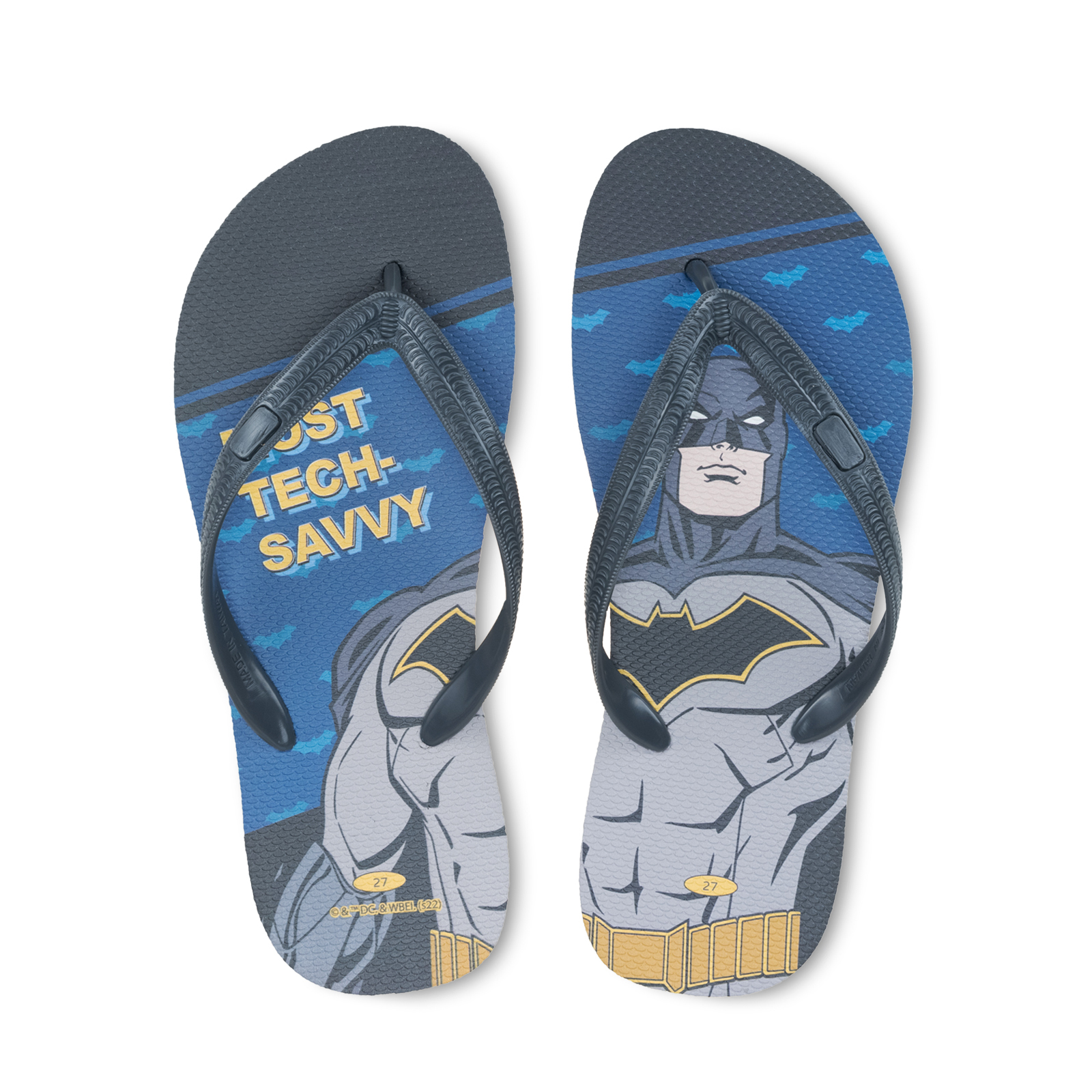 半身款 蝙蝠俠 DC正義聯盟 男款粗帶人字夾腳拖鞋 銀河灰