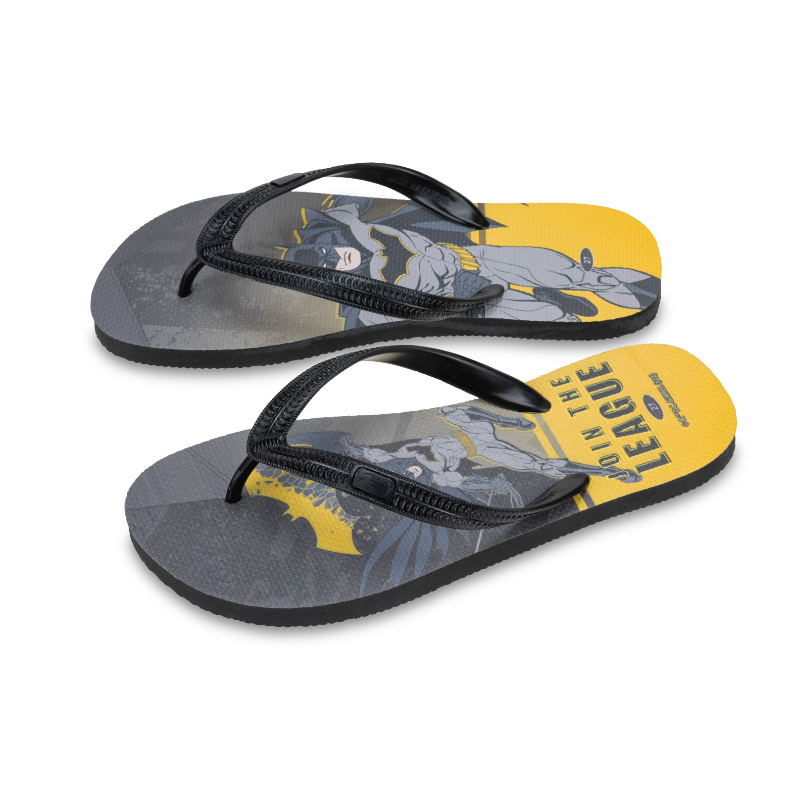 全身款 蝙蝠俠 DC正義聯盟 男款粗帶人字夾腳拖鞋 曜石黑