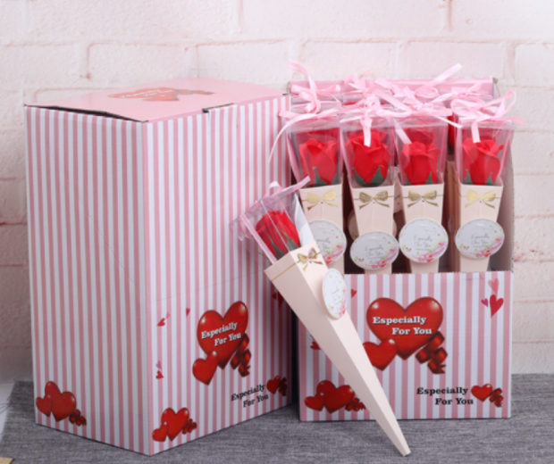 盒裝玫瑰香皂花(每支計) 61624