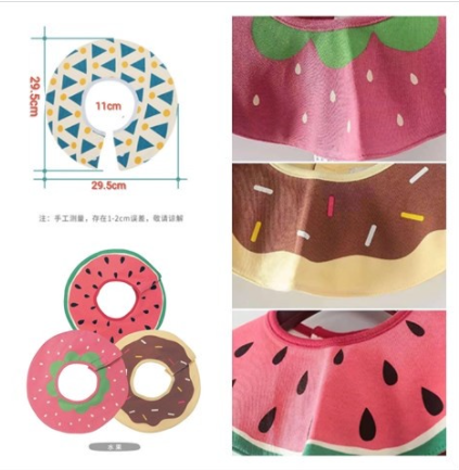 日本 Belle Maison  嬰兒360度口水肩/圍兜  3件裝 <草莓,西瓜,甜甜圈> (12個月起)