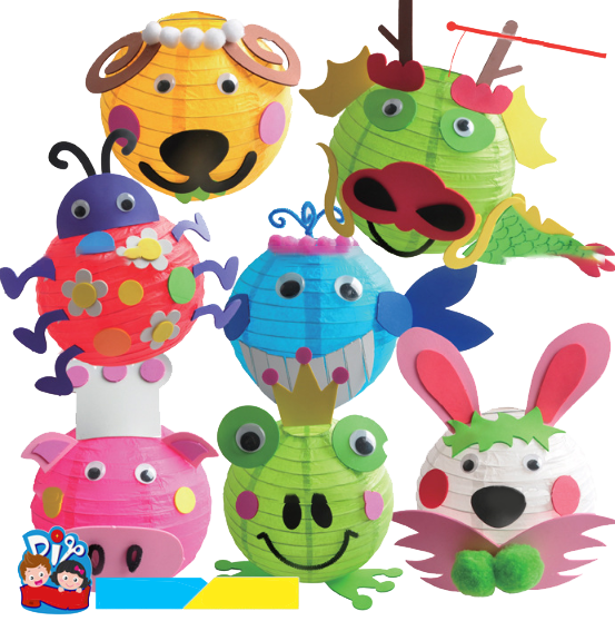 DIY動物8寸彩色紙燈籠 1087E