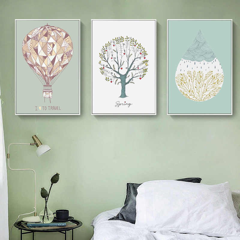 小清新世界無框掛畫