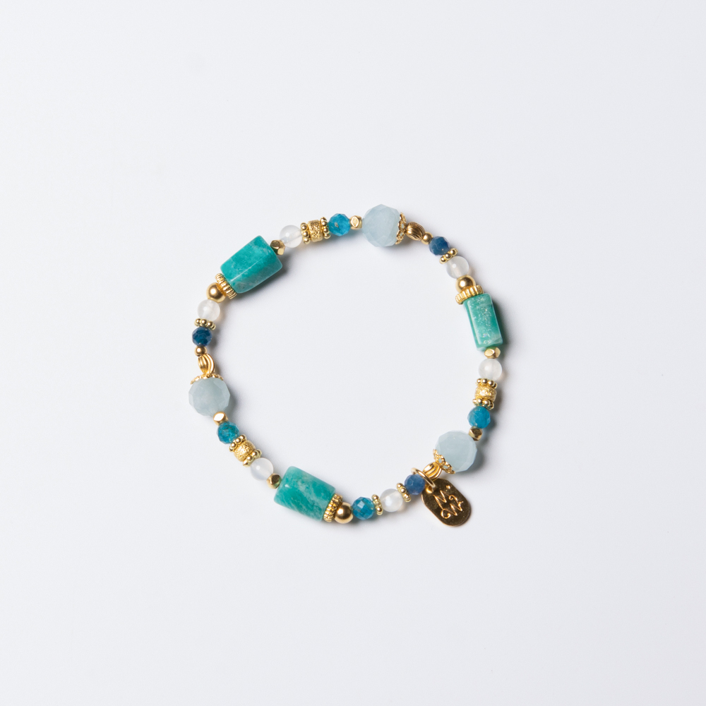 初戀那些年 // C1419天河石海藍寶磷灰石手鍊