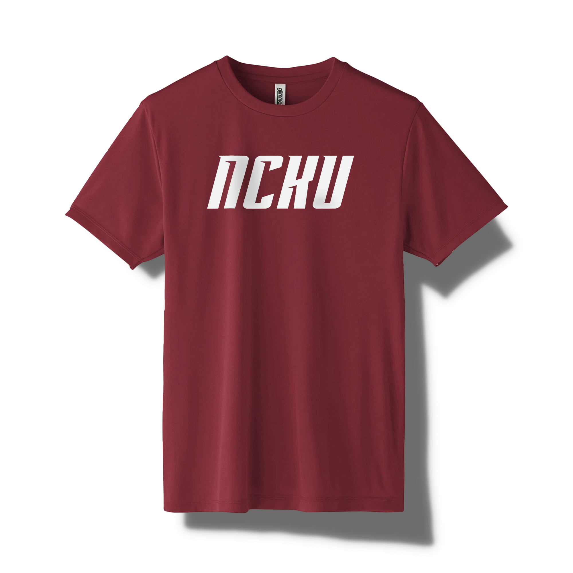 Glimmer® 成功大學 NCKU 美式運動款 吸濕排汗短T (酒紅)