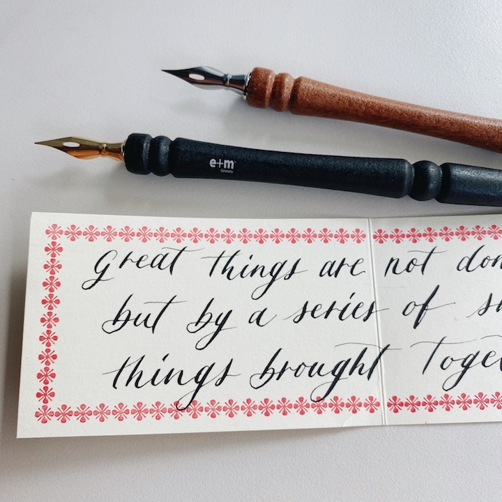 德國E+M 復古造型沾水筆桿（桃花心木）