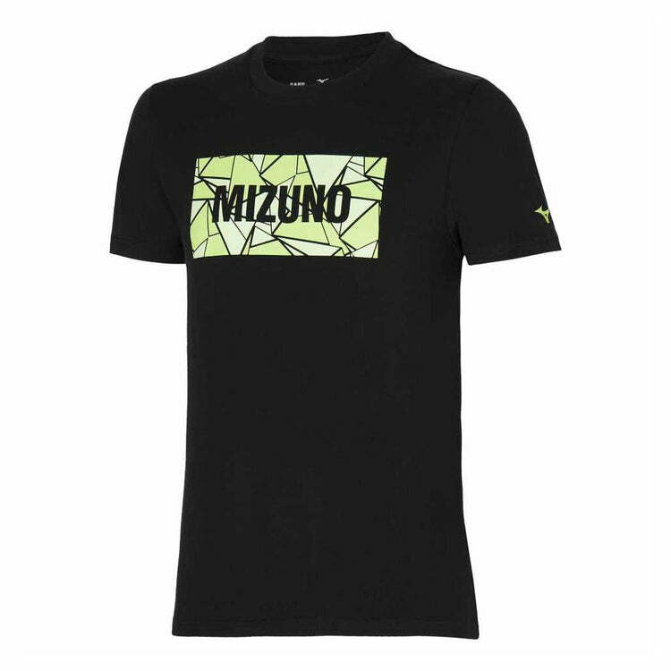 MIZUNO  男裝運動綿TEE  黑色