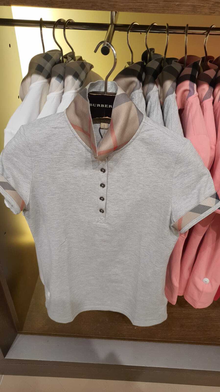 [E] BURBERRY GARRONE POLO TEE,PALE GREY MELA 11311, 80041371005 (EB69)