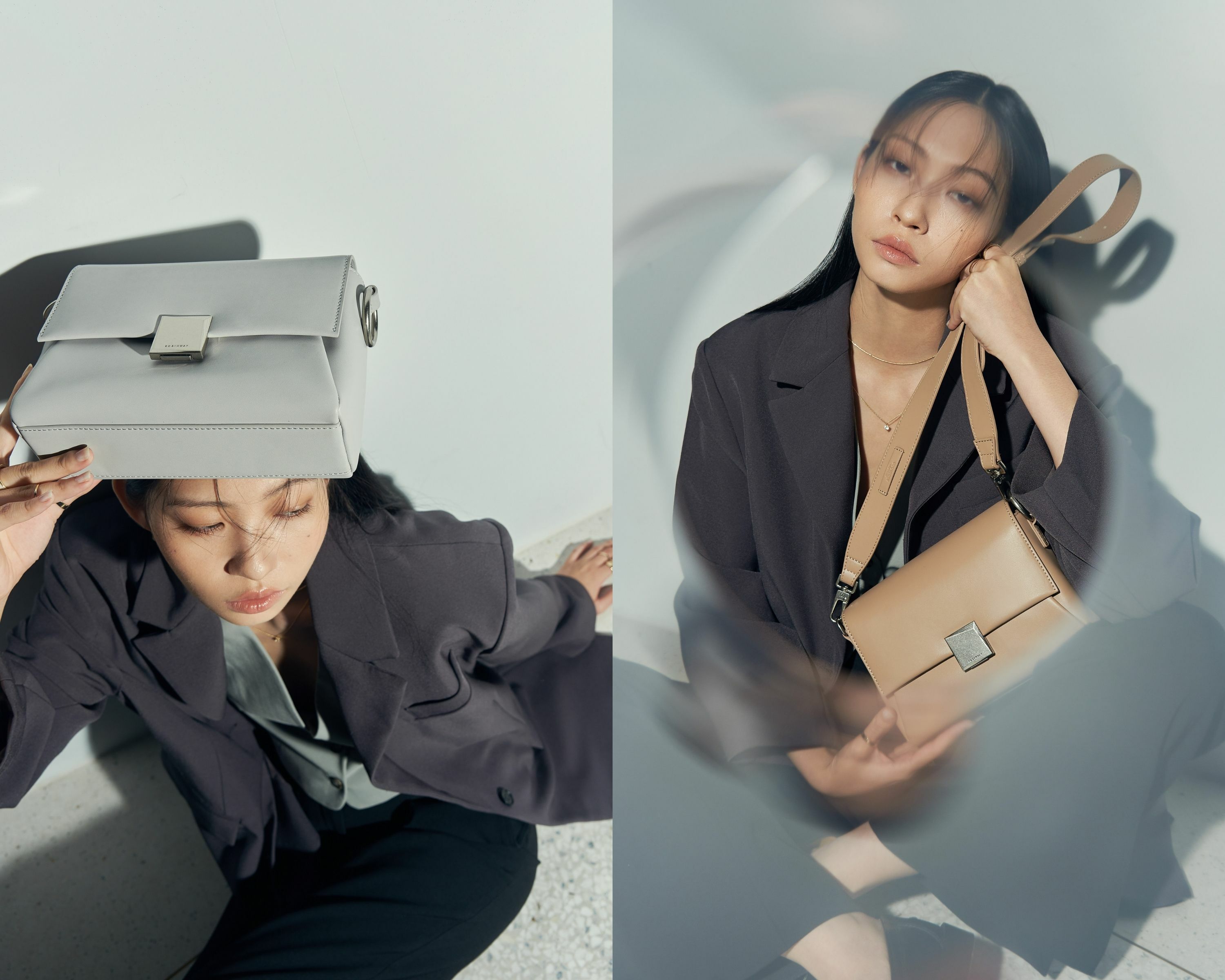 日森雨林斜背包，極簡風設計。