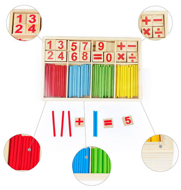 木制兒童數數棒蒙氏數學教具 OY-013