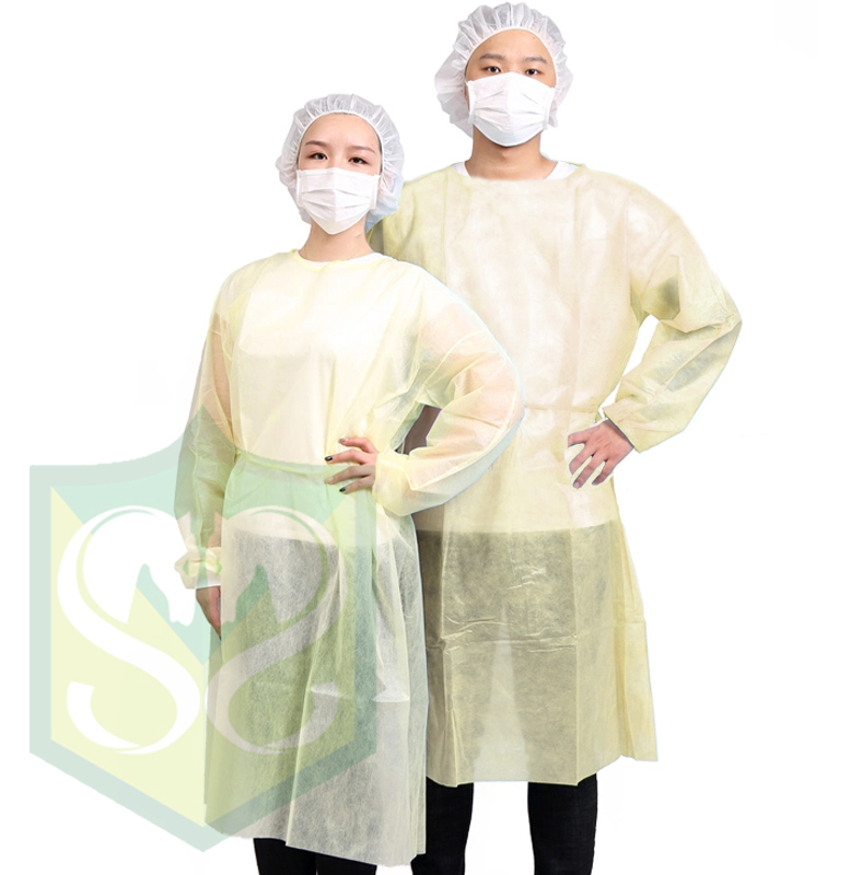 綁帶款一級隔離衣 (黃色)