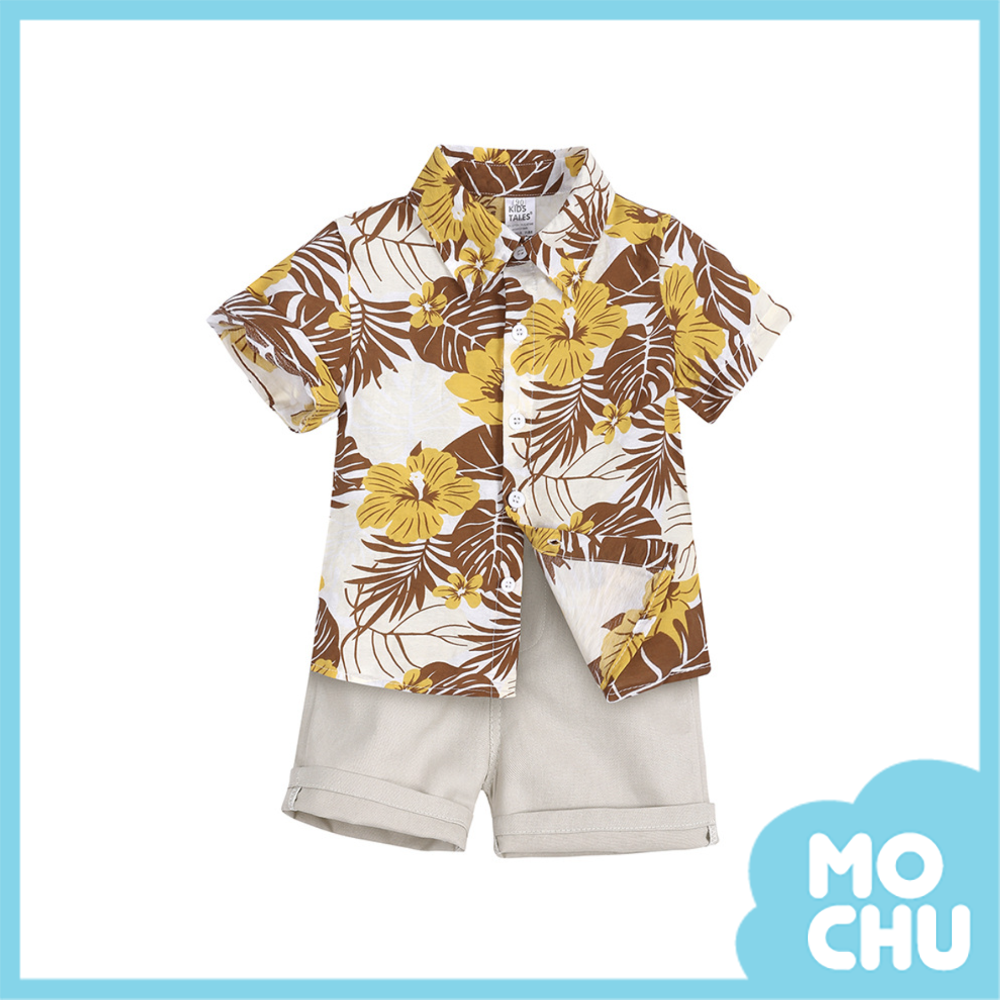 黃花花襯衫套裝