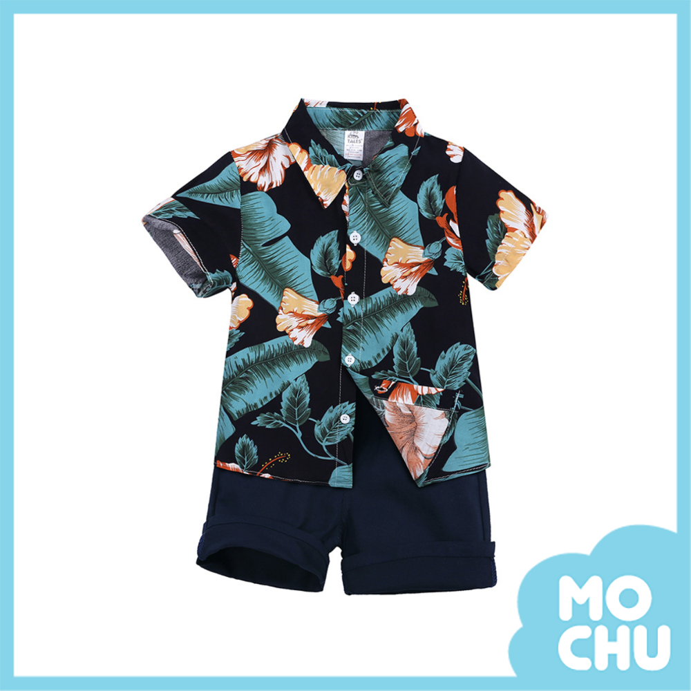 棕梠花襯衫套裝