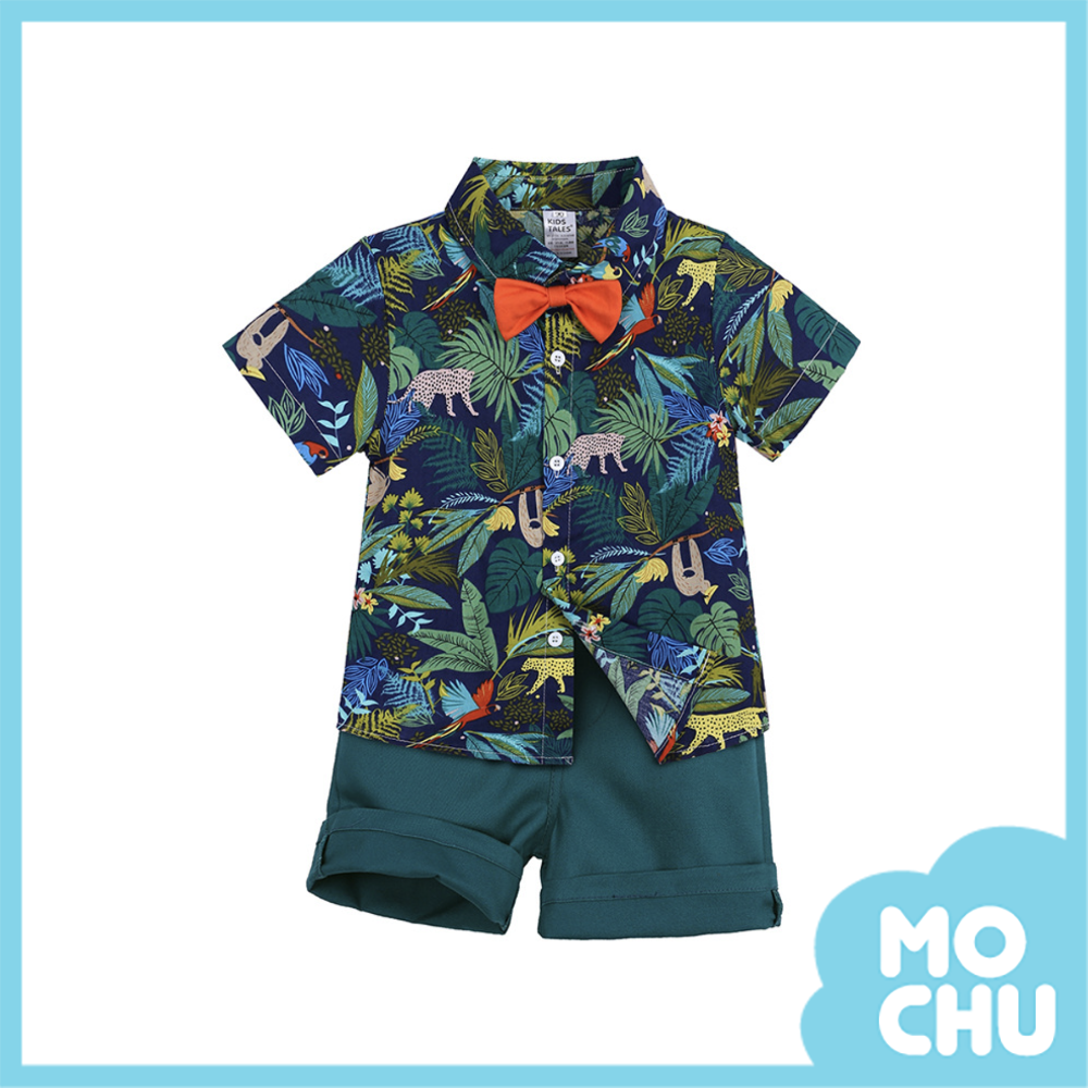 原野叢林花襯衫套裝