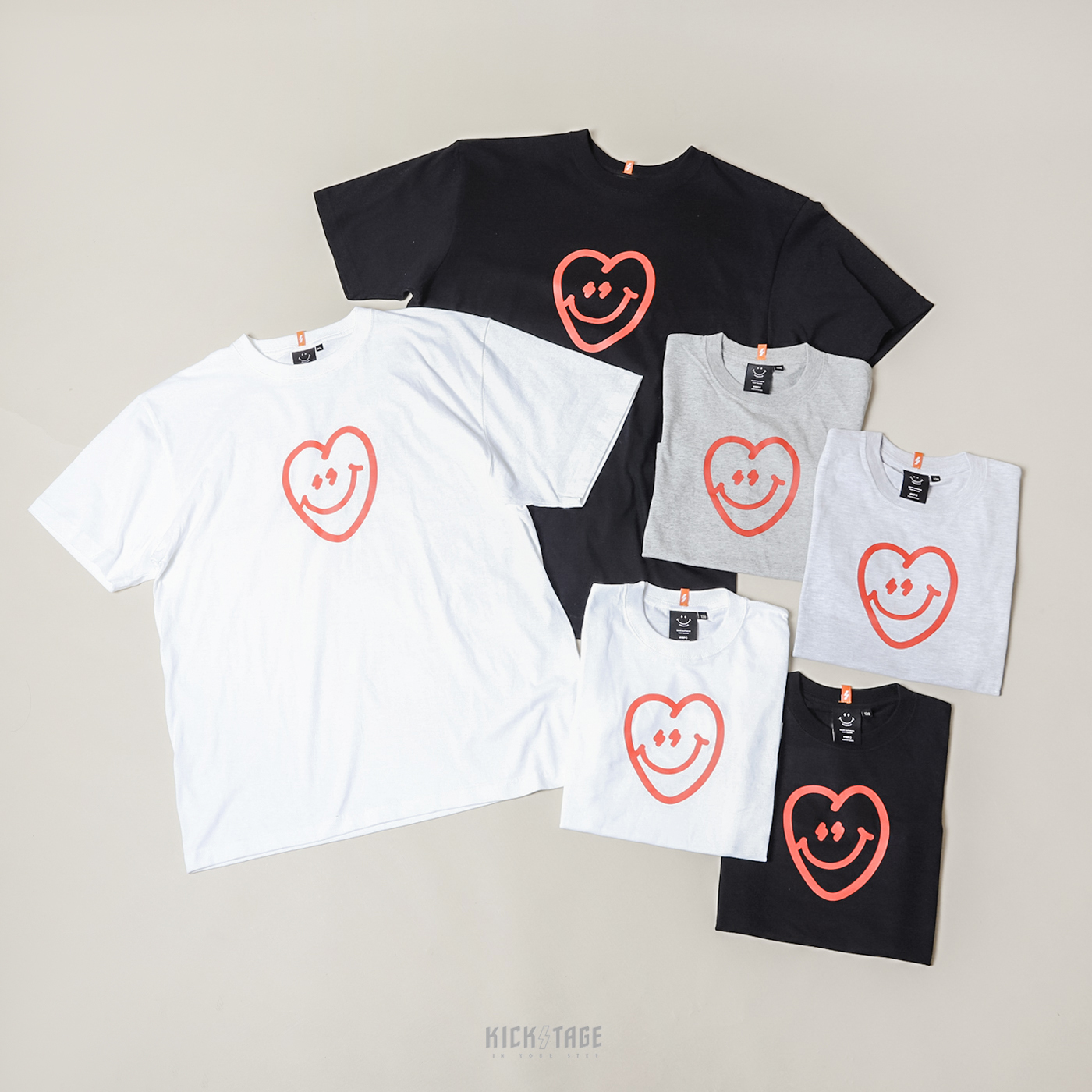 #KEEP SMILE LOVE TEE 白色 黑色 燕麥 灰色 微笑愛心 閃電微笑 草寫 LOGO短T 兒童 成人【KS104】峮峮