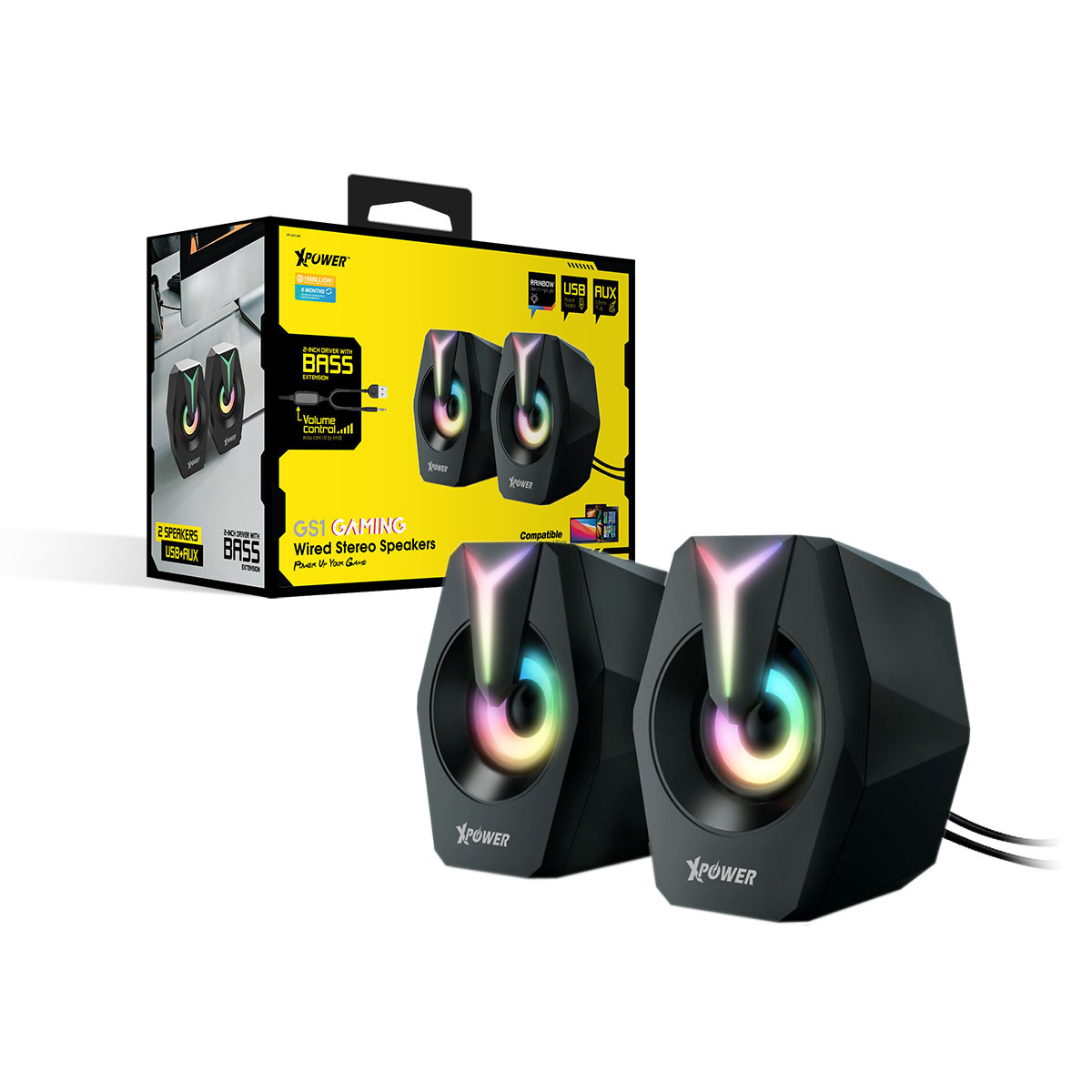 XPower GS1 炫彩七色LED電競喇叭