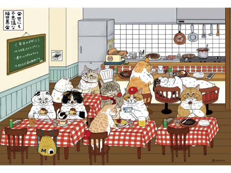 【PUZZLE STORY】不思議的貓世界 洋食春男  300片拼圖