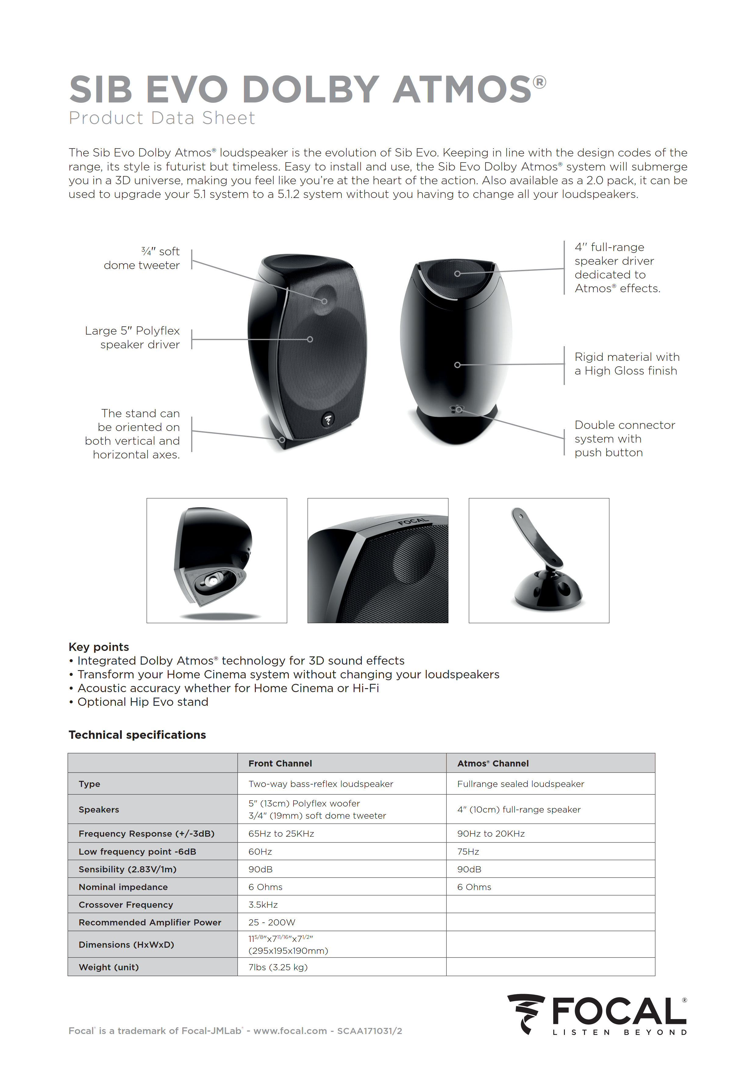 Focal Sib Evo Dolby Atmos Pack 5.1.2 | 雅詠音響