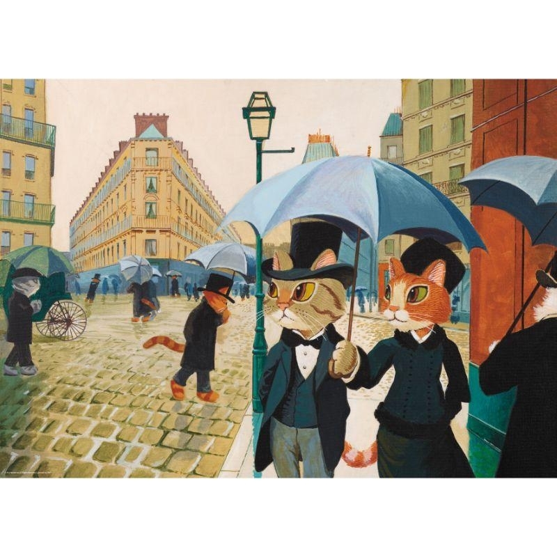 【PUZZLE STORY】貓.美術館 貓咪討厭濕噠噠 500片拼圖