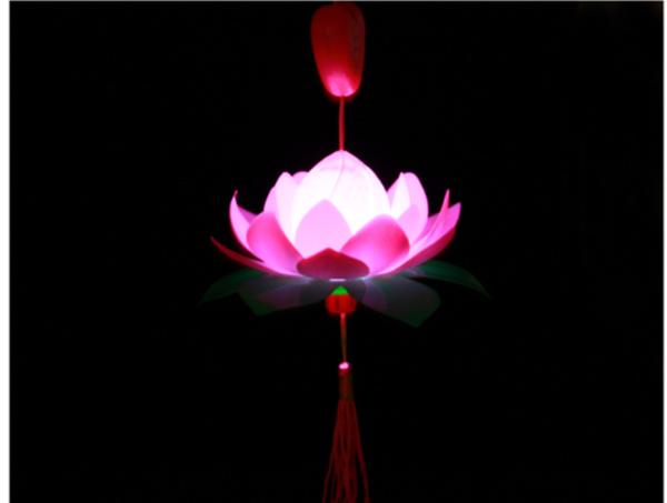 發光音樂蓮花手提燈籠 M1352