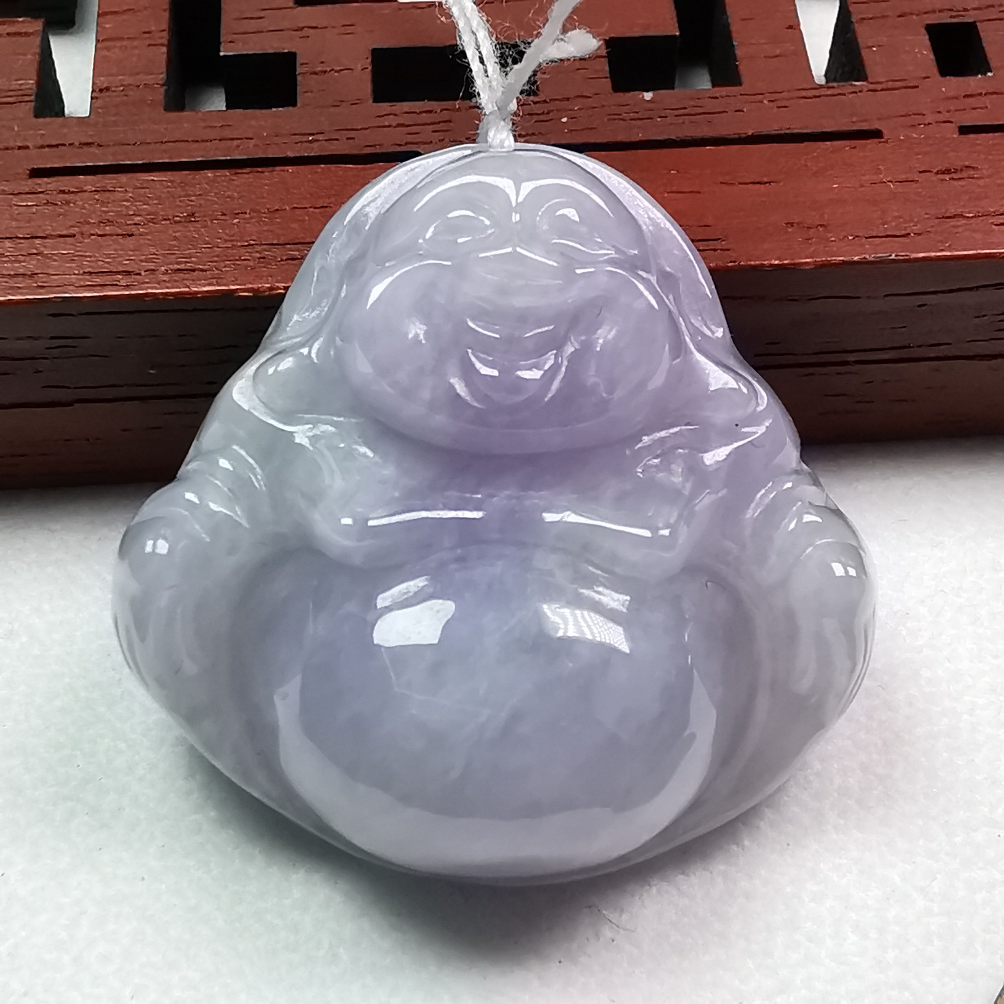冰紫羅蘭笑佛, 天然翡翠A玉, 緬甸玉, Jade, Jadeite